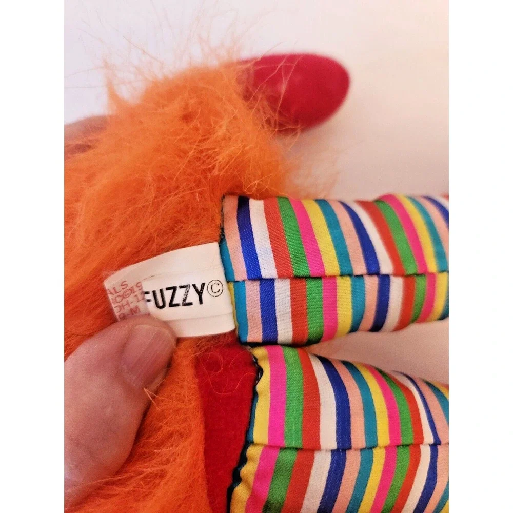 Vtg Wego Kissy Fuzzy Plush Furry Orange Sprite Doll 1982 Rubber Face Rainbow Leg